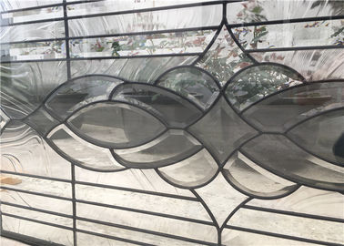 22&quot; * 48&quot; panneaux en verre modelé de patine de noir, feuilles en verre décoratives de 19 - 30 millimètres