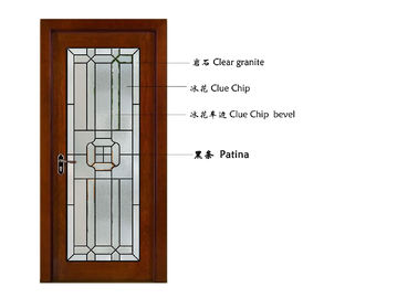 portes françaises coulissantes claires biseautées ignifuges de patio, verre français de sécurité glissant des portes de patio