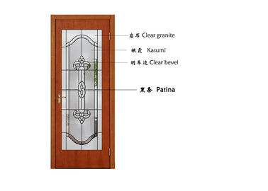 L'Arctique a modelé le laiton décoratif/nickel/patine en verre givré de costume de porte de fenêtre disponible