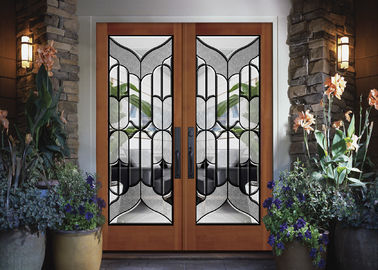 Verre décoratif coloré de porte, zinc d'espace libre/patine/nickel en verre solides